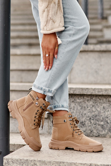 Calentado de ante Botas de mujer color beige Jailina 2