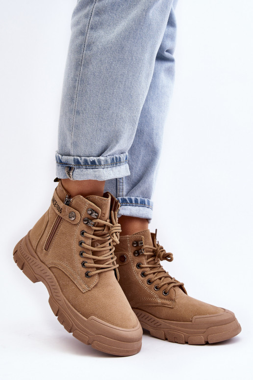 Calentado de ante Botas de mujer color beige Jailina