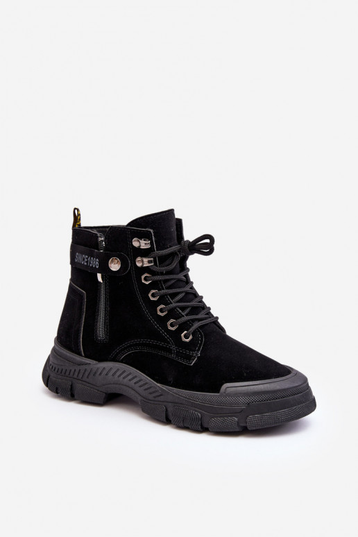 Calentado de ante Botas de mujer en color negro Jailina Calentado de ante Botas de mujer en color negro Jailina