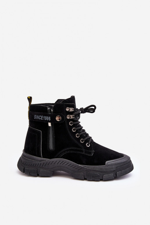 Calentado de ante Botas de mujer en color negro Jailina Calentado de ante Botas de mujer en color negro Jailina