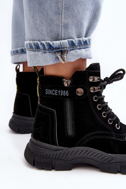 Calentado de ante Botas de mujer en color negro Jailina Calentado de ante Botas de mujer en color negro Jailina