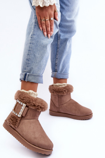 botas de nieve calentitas con hebillas beige Dulca 2