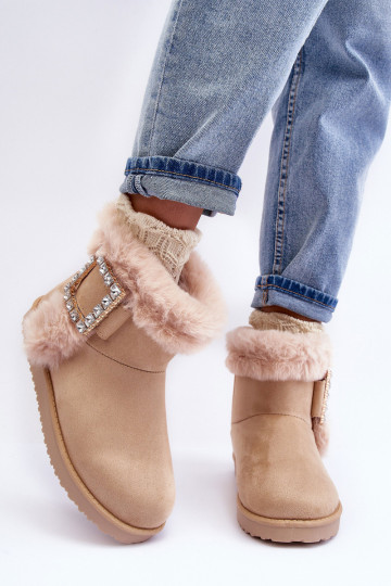 botas de nieve calentitas con hebillas beige Dulca 2