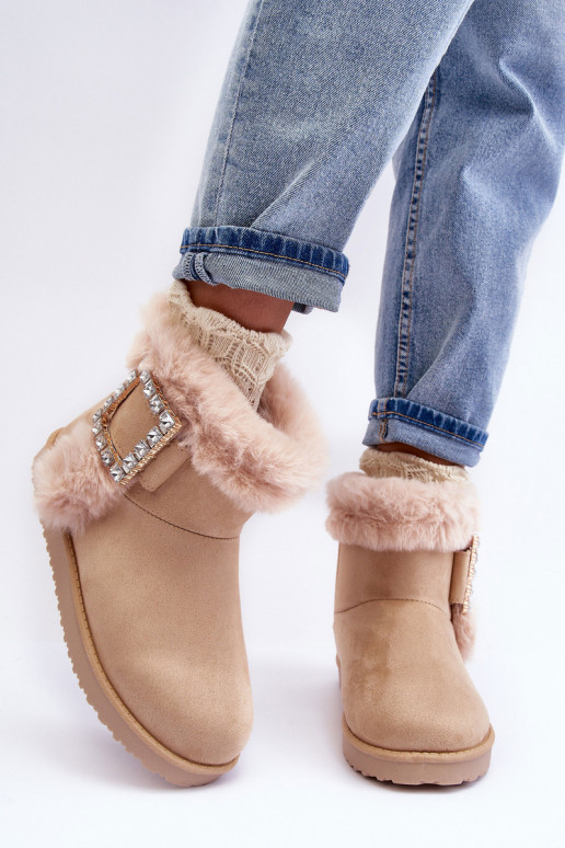 botas de nieve calentitas con hebillas beige Dulca botas de nieve calentitas con hebillas beige Dulca