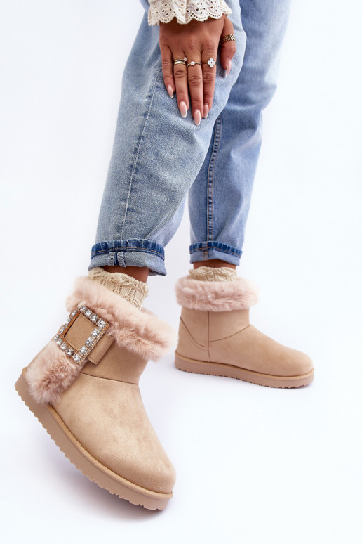 botas de nieve calentitas con hebillas beige Dulca botas de nieve calentitas con hebillas beige Dulca
