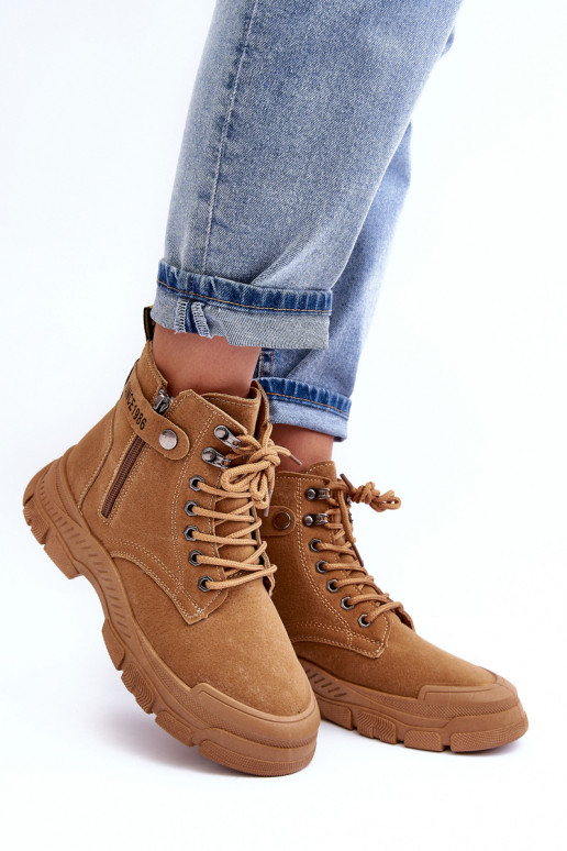 Calentado de gamuza Botas de mujer color marrón Jailina