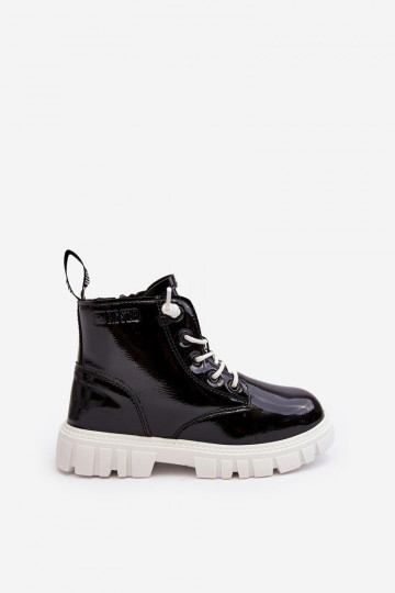 Botas calentadas con efecto barniz para niños Big Star MM374147 color negro