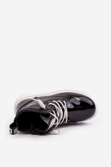 Botas calentadas con efecto barniz para niños Big Star MM374147 color negro 2