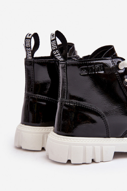 Botas calentadas con efecto barniz para niños Big Star MM374147 color negro