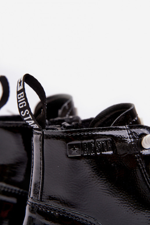 Botas calentadas con efecto barniz para niños Big Star MM374147 color negro