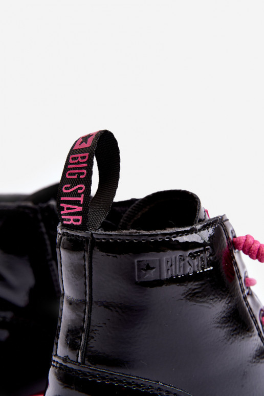 Botas calentadas efecto barniz Niño Big Star MM374148 Negro y rosa