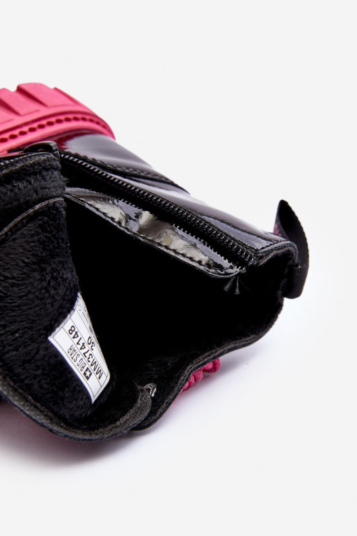 Botas calentadas efecto barniz Niño Big Star MM374148 Negro y rosa