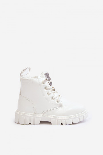 Botas calentadas con efecto barniz para niños Big Star MM374142 color blanco