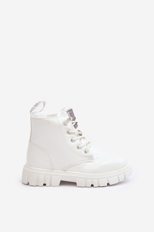 Botas calentadas con efecto barniz para niños Big Star MM374142 color blanco