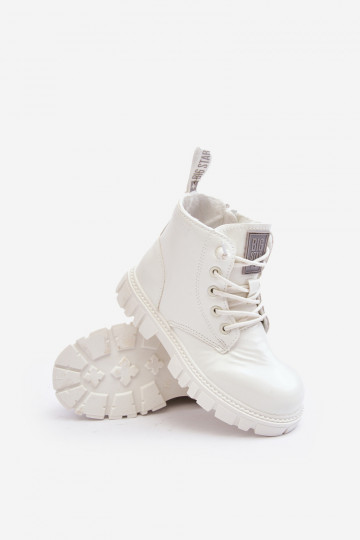 Botas calentadas con efecto barniz para niños Big Star MM374142 color blanco 2