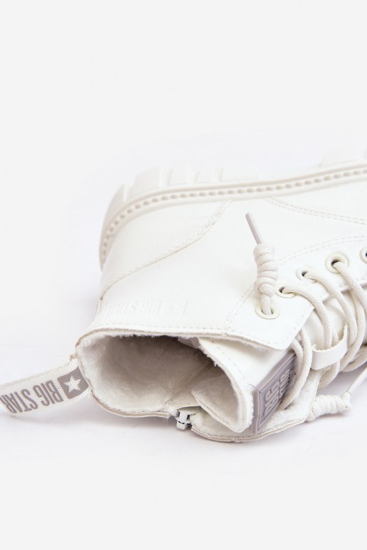 Botas calentadas con efecto barniz para niños Big Star MM374142 color blanco