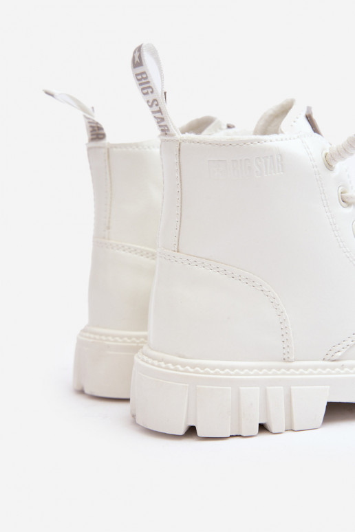 Botas calentadas con efecto barniz para niños Big Star MM374142 color blanco
