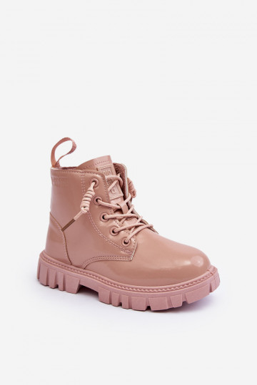 Botas calentadas con efecto barniz para niños Big Star MM374144 color rosa