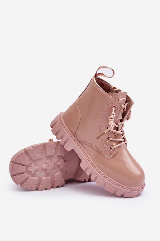 Botas calentadas con efecto barniz para niños Big Star MM374144 color rosa