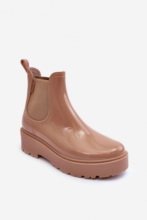 con efecto barniz Zapatos de goma Botas con plataforma Big Star MM274396 color beige