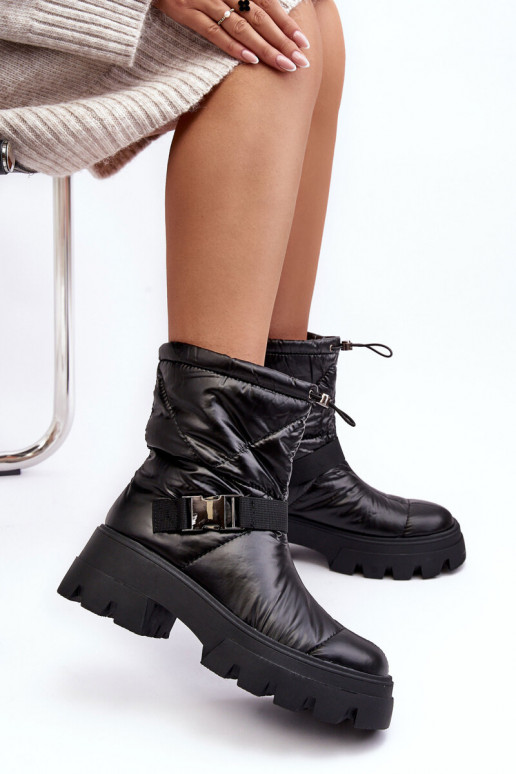 Botas de mujer con modernas suelas masivas en negro Werikse