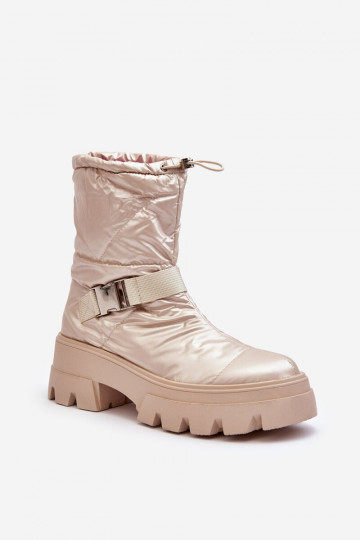 Botas de mujer con suela maciza de moda en color beige Werikse