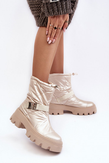 Botas de mujer con suela maciza de moda en color beige Werikse 2