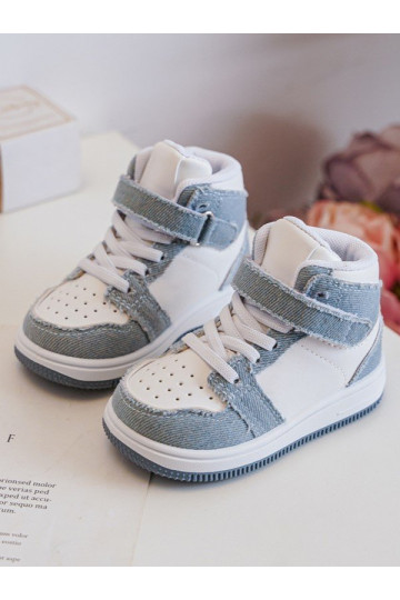 Calzado deportivo infantil Material denim Color blanco-azul Milara