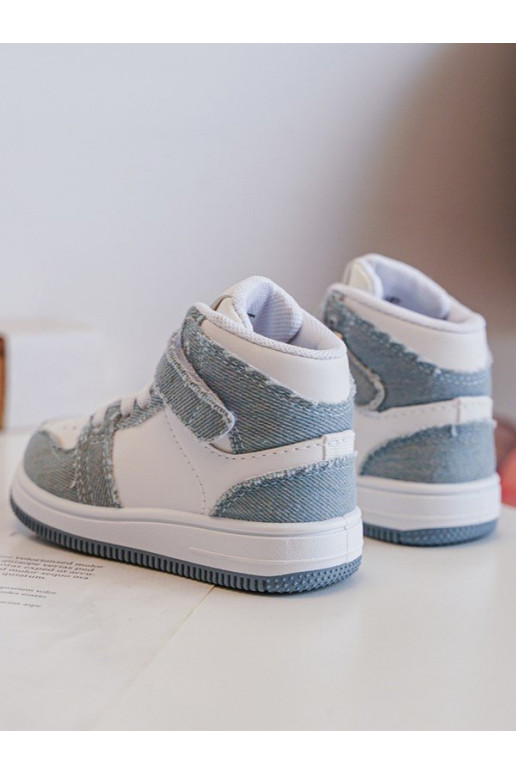 Calzado deportivo infantil Material denim Color blanco-azul Milara