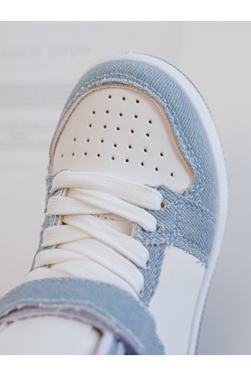 Calzado deportivo infantil Material denim Color blanco-azul Milara