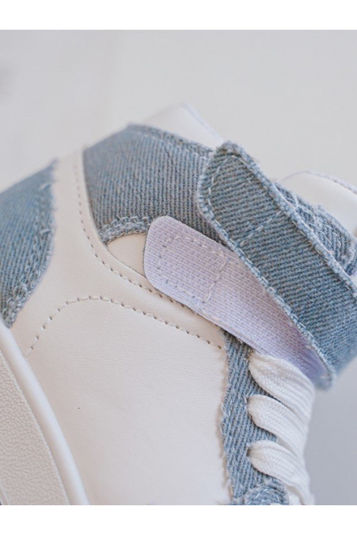 Calzado deportivo infantil Material denim Color blanco-azul Milara