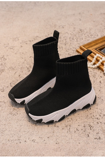 con zapatos tipo calcetín Zapatillas infantiles Color blanco y negro Zaelin