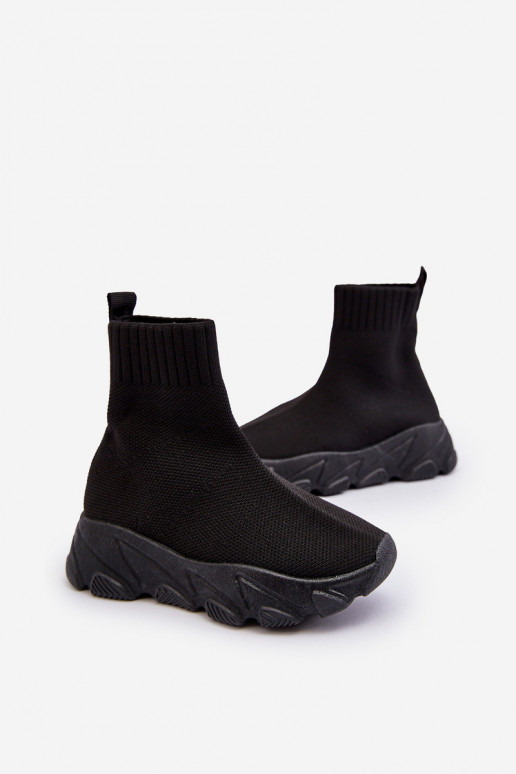 Zapatos con calcetín Zapatillas infantiles color negro Zaelin