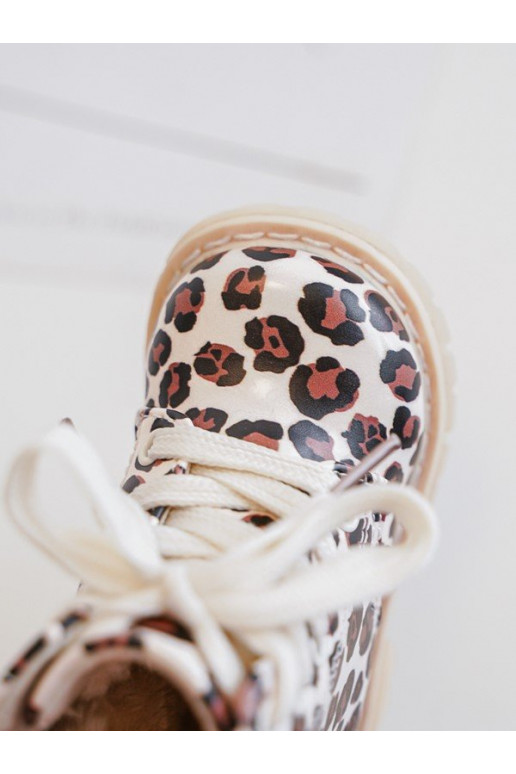 Botas infantiles calentadas con cremalleras color beige-marrón Dolida Botas infantiles calentadas con cremalleras color beige-marrón Dolida