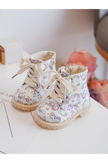Botas infantiles calentadas con cremalleras color beige Dolida