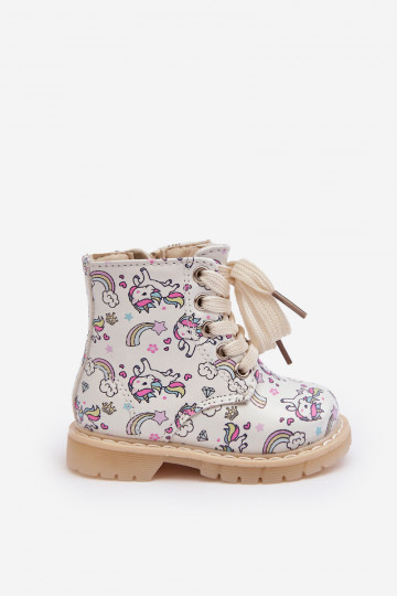 Botas infantiles calentadas con cremalleras color beige Dolida 2