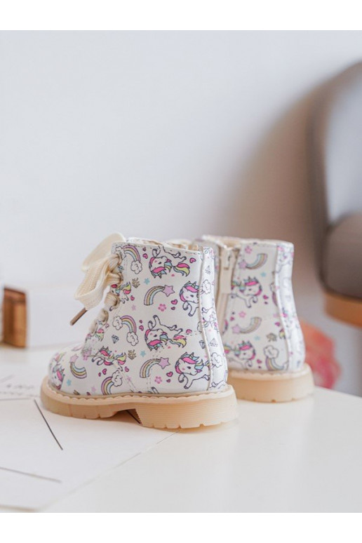 Botas infantiles calentadas con cremalleras color beige Dolida