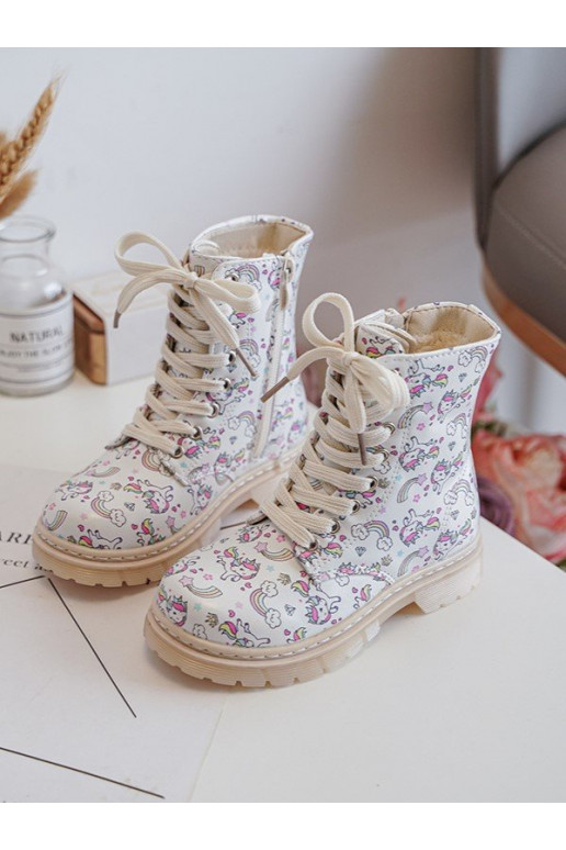 Botas infantiles calentadas con cremalleras color beige Dolida