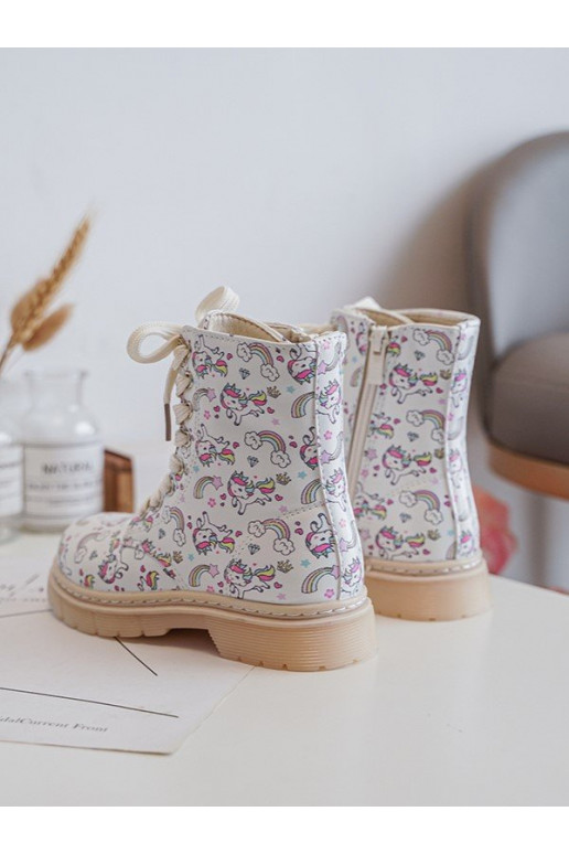 Botas infantiles calentadas con cremalleras color beige Dolida