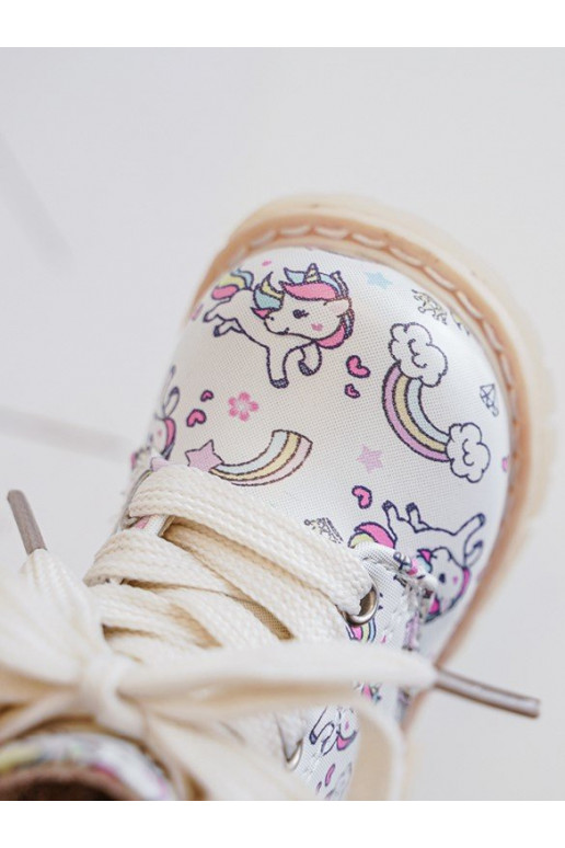 Botas infantiles calentadas con cremalleras color beige Dolida