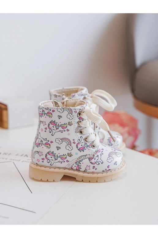 Botas infantiles calentadas con cremalleras color beige Dolida