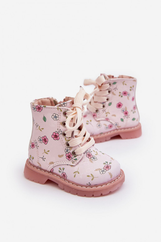 Botas infantiles calentadas con cremalleras color rosa Dolida