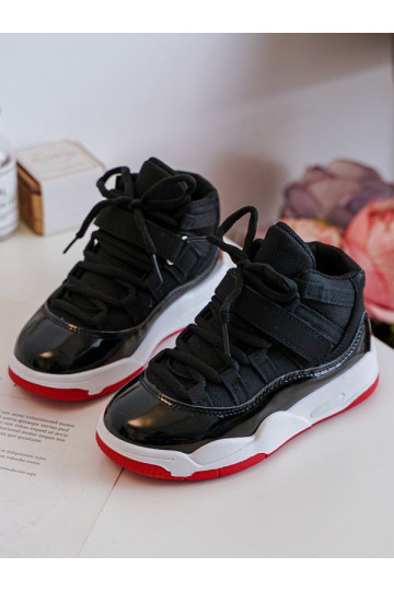 Deportivas infantiles con cordones Negra y roja Darina