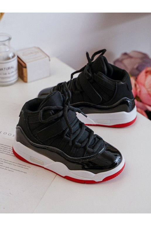 Deportivas infantiles con cordones Negra y roja Darina