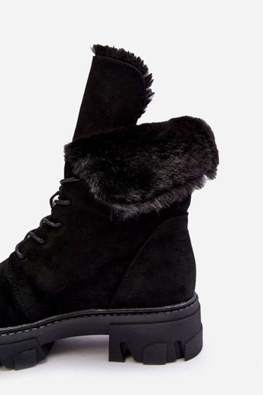 Botas con cordones y calentadores Frendo en negro