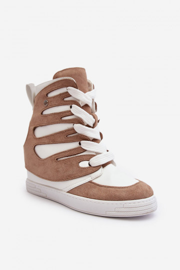 Botines con cordones beige Amria