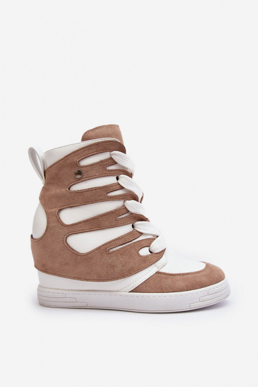 Botines con cordones beige Amria