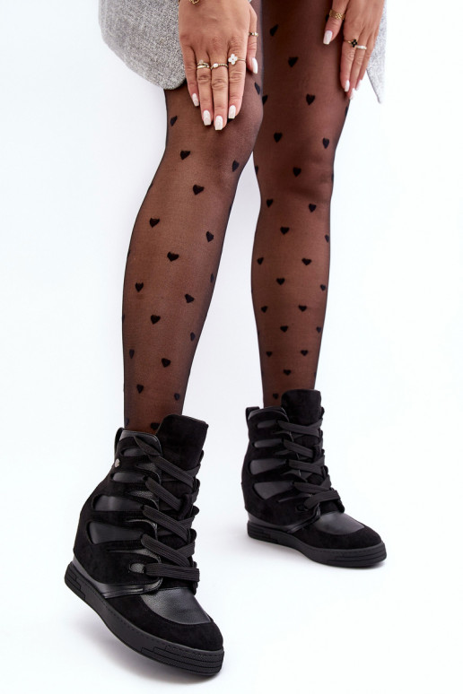 Botas con cordones en color negro Amria Botas con cordones en color negro Amria