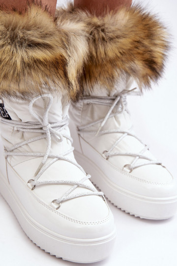 botas de nieve con cordones Santero blancas