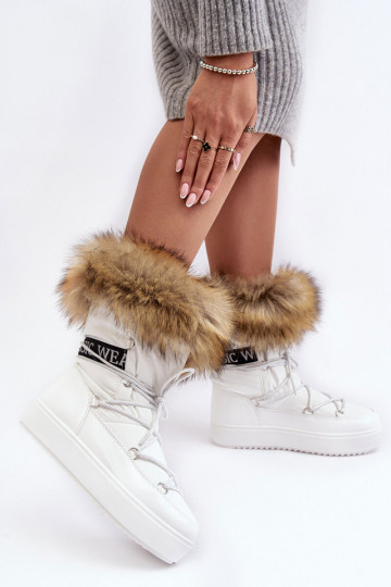 botas de nieve con cordones Santero blancas 2